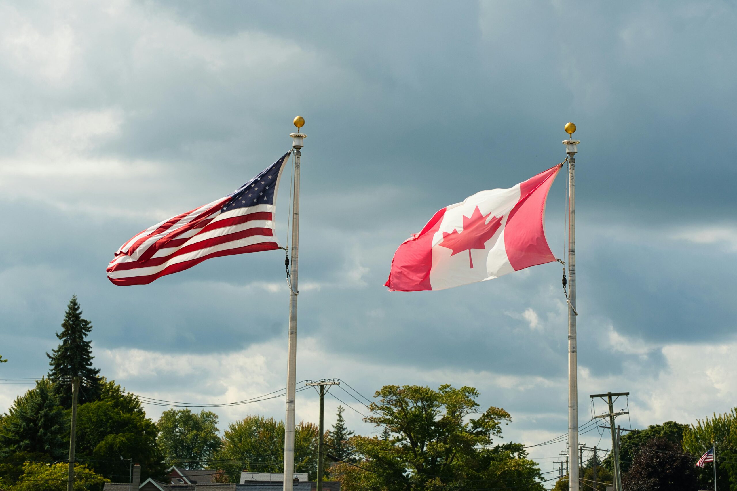 Canada and US flags
